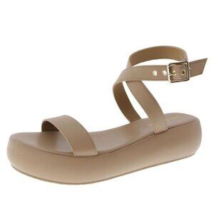NEW Sun Stone Simonee Ankle-Strap Platform S Tapioca 10M Beige Sandals Women's